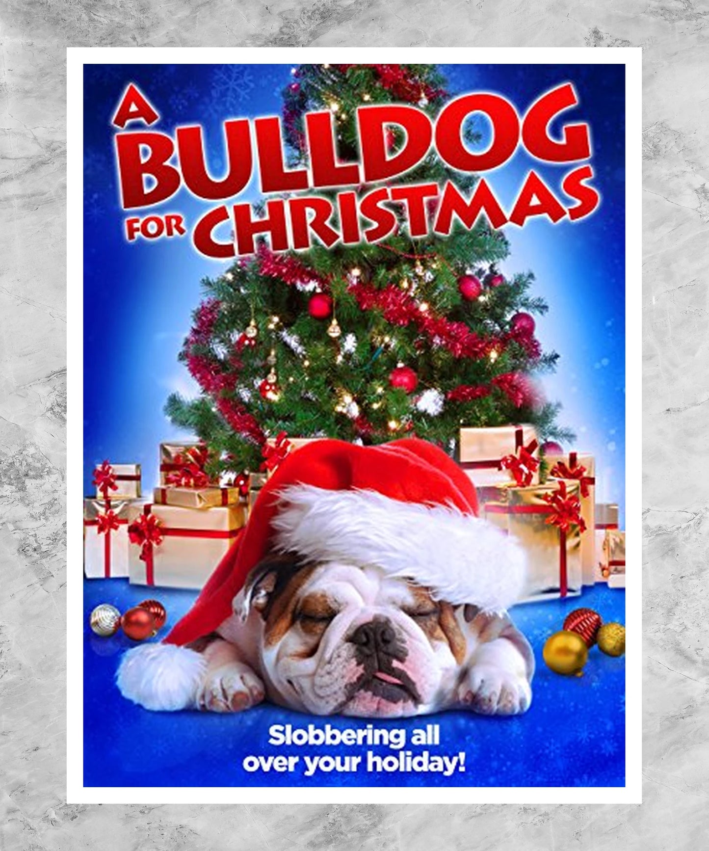 A Bulldog for Christmas Poster